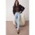 TRENDYOLMİLLA Dames Blauw Effen Recht Hoge taille Jeans