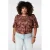 MS Mode gebloemde jacquard jas Plus Size – bruin
