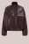 WE Fashion – Dames jack van imitatieleer – Oversized – Aubergine – Polyurethaan –