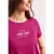 Street One Dames Shirt met ronde hals en tekst in Pink