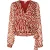 Vero Moda Dames Dierenprint V-hals Wikkeltop (Geverfd Baksteen)