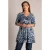 Yest Curve Plus Size top met print – grijs/blauw