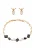 faina Sieraden set  goud / zwart / transparant
