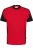 HAKRO T-Shirt ronde hals rood/zwart, Tweekleurig