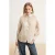 Trendyol Modest Dames Beige Gestreept Lang Oversized Modest Overhemden