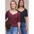 Street One Dames Shirt met hartvormige halslijn in een pak van 2 in Blauw|Rood