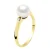 Ring Solitaire Diamanten 0,02 Cts – Echte Gecultiveerde Zoetwaterparel Rond 8-9 mm