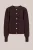 WE Fashion – Dames gebreid vest van wolmix met gouden knopen – Regular fit – Aubergine –