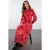 Roze maxi-jurk met bloemenprint voor dames, lange casual/dagelijkse jurk met hijab.