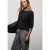 Street One Dames Zacht Shirt met geribde details in Zwart