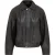 Dames zwarte leren Biker Bomber Oversized Jas – Blouson