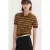 Mango gestreepte polo – bruin