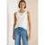 Cecil Dames Top met ronde hals en contrasterende details in Wit