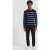 GANT Striped Cotton Cable C-neck Evening Blue