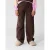 Shoeby wide leg cargobroek – donkerbruin