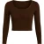 I Saw It First Dames/Dames Ribtrui met Lange Mouwen (Chocolade)