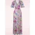 Topvintage exclusive ~ Clara maxi jurk met bloemen en ijsvogels in roze