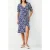 French Connection Florale Button-thru Dress Midi Dk Navy/white