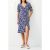French Connection Florale Button-thru Dress Midi Dk Navy/white