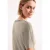 Street One Dames Shirt met hangende schouder en glitter in Beige