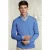 River Woods Basic Merino V-neck Pullover Light Glory Mix Blue