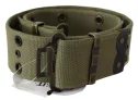 Ermanno Scervino Dames Groen 100% Katoen Rustiek Bronzen Gesp Riem