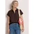 Street One Dames Linnen mix blouse shirt in Bruin