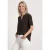 Street One Dames Blouse shirt met gespleten hals en print in Bruin