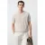 Mango Man regular fit gemêleerd gebreid T-shirt – pastelbruin