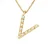 Collar ABC Diamonds 0.06 Cts letter “v” Yellow Gold 18k