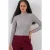 Gestreepte Halve Col Lange Mouwen Top met Stenen Detail