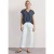 Blouse met V-hals en ruches