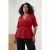 Trendyol Curve Dames Rood Bloemen Kort Regular fit Grote maten Blouses