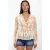 Rimpelige V-hals Patroon Blouse