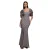 Strak gestreepte lange jurk met off-shoulder en satijnen strik op de rug dames Goddiva
