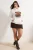 Trendyol Curve Dames Ecru Dierenprint Lang Oversized Grote maten Sweatshirts