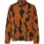 Vero Moda Dames-shirt met abstracte print, standaardpasvorm (Zwart/Bruin)