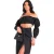 Missy Empire Dames-top met pofmouwen en Bardot-halslijn (Zwart)