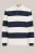 WE Fashion – Heren relaxed fit polo met blokstreep en structuur – Relaxed Fit – Donkerblauw – Katoen –