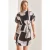 Abstract Steentjes Halve Col Mini Jurk