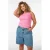 Zizzi straight regular waist denim short met hartjes medium blue denim
