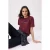 TRENDYOLMİLLA Dames Bordeaux Slogan Kort Regular fit T-shirts