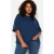 Trendyol Curve Dames Donkerblauw Effen Kort Oversized Grote maten T-shirts