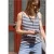 Street One Studio Dames Top met ronde hals en geribde structuur in Blauw
