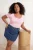 Trendyol Curve Dames Roze Effen Kort Getailleerd Grote maten Blouses