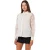 French Connection Dames-shirt met bloemenprint, 3D-effect en lange mouwen (Wit)
