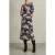 Reiss Ruched Print Midi Navy/neutral