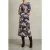 Reiss Ruched Print Midi Navy/neutral
