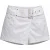 Witte shorts met hoge taille en wikkelmodel, afgewerkt met een riem.