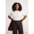 Trendyol Curve Dames Ecru Effen Kort Regular fit Grote maten T-shirts